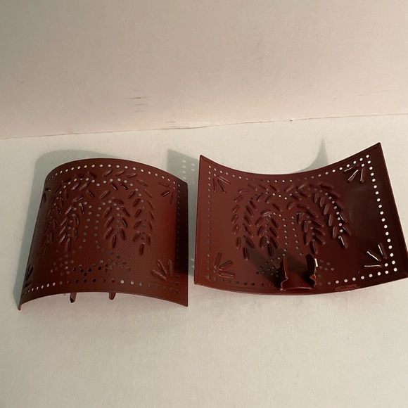 Nightlight Covers set of 2,Punched Tin Colonial Tin Works, Weeping Willo… - Picture 7 of 9